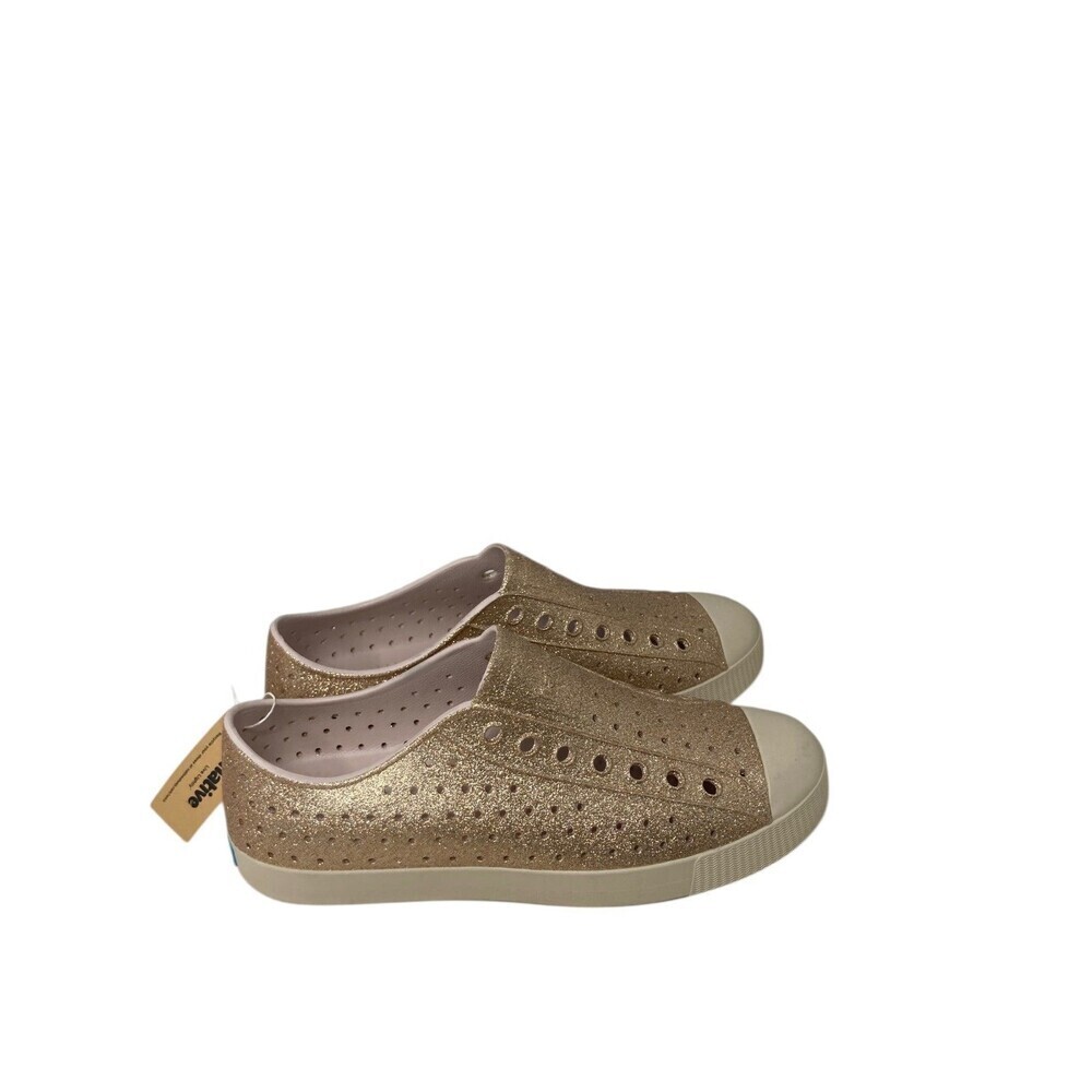 Native Shoes Men Size 10 Gold Glitter Jefferson Metal Rock Salt Women 12 Slip On